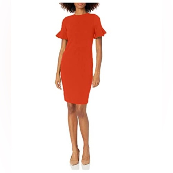 Calvin Klein | Flutter Sleeve Sheath Dress - Picture 1 of 11